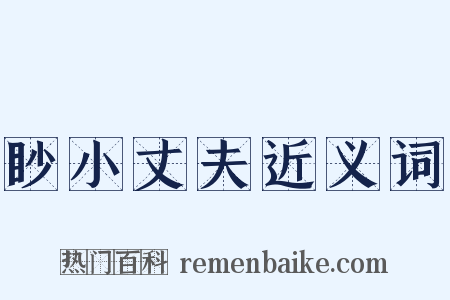 眇小丈夫近义词是什么意思的图片